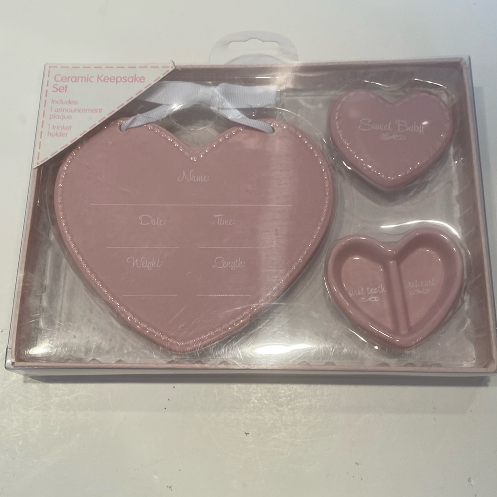 NIB Ceramic Baby Keepsake Set